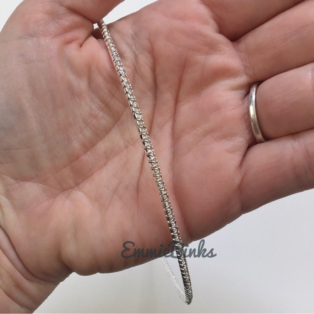 New Crystal & Cubic Zirconia Heart Accented Open Cuff Pave Choker Necklace - Picture 11 of 16